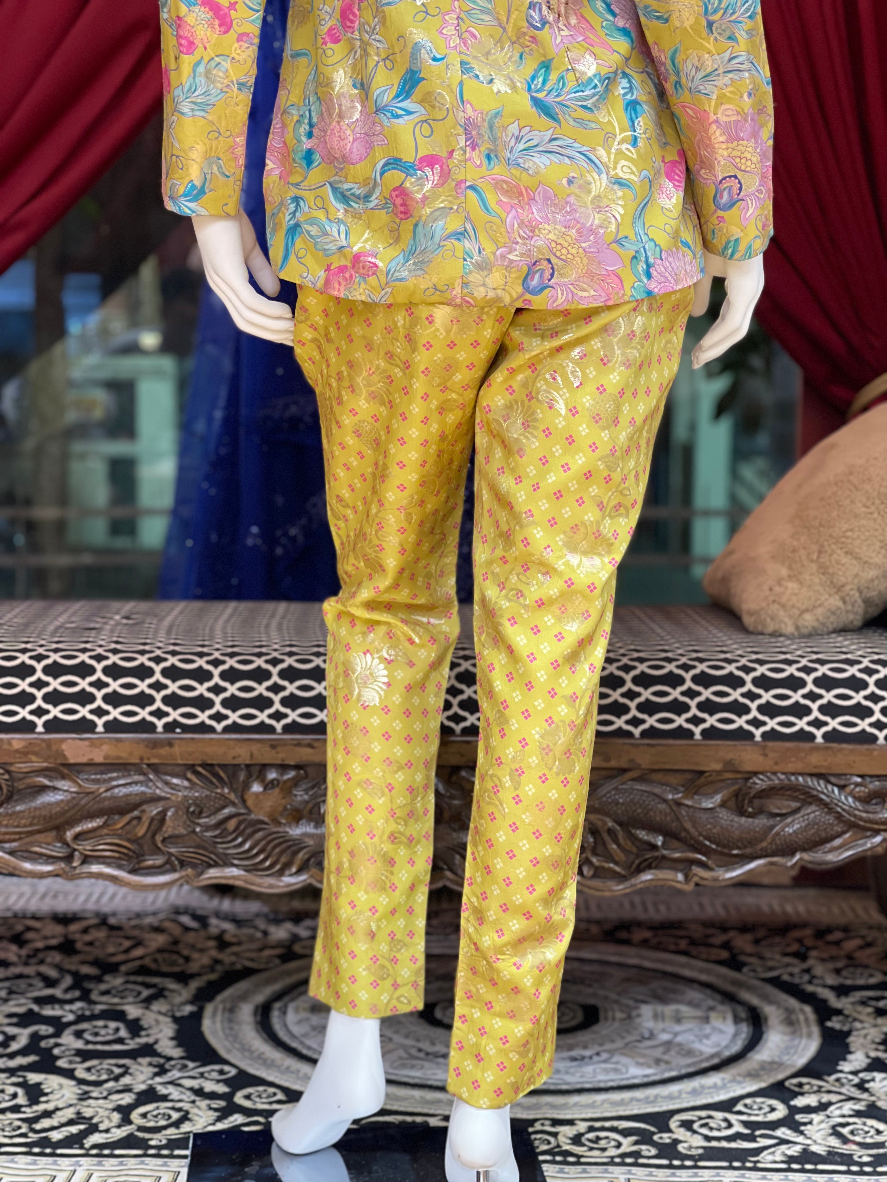 Lime Co-ord printed Jacket X Orepiya