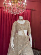 Champagne Gold Heavily Embellished Sequined Lehenga Choli Set