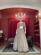 Champagne Gold Heavily Embellished Sequined Lehenga Choli Set
