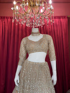Champagne Gold Heavily Embellished Sequined Lehenga Choli Set