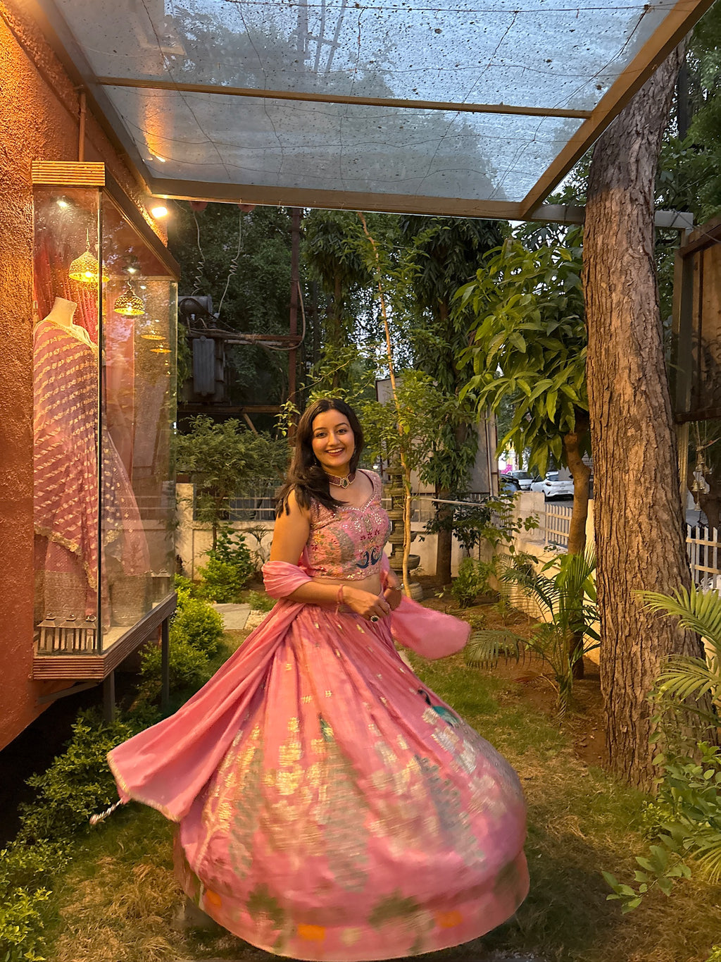 Pink Peacock Garden Lehenga X Devanshi