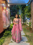 Pink Peacock Garden Lehenga X Devanshi