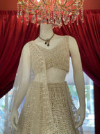 Ivory Hand Embroidered Lehenga Set