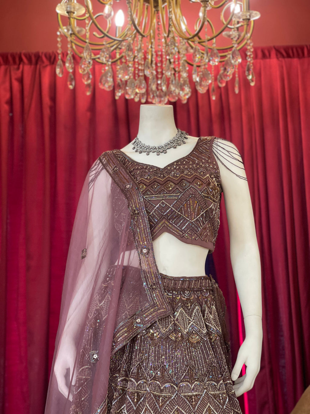 Mauve Dusk Sequin Bead Work Set