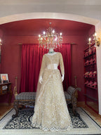 Ivory Gold Full-Sleeve Embroidered Lehenga Set