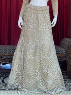Ivory Gold Full-Sleeve Embroidered Lehenga Set
