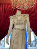 White drape skirt Co-ord With Short Cape X Orepiya
