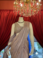 Lilac ruffle drape Saree