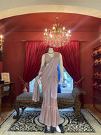 Lilac ruffle drape Saree