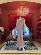 Lilac ruffle drape Saree