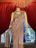 Lilac ruffle drape Saree