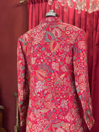 Magenta Floral Heavily Embroidered Kurta & Indo-Western Jacket Set