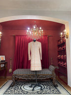 Off-White Pastel Embroidered Men's Groom Sherwani