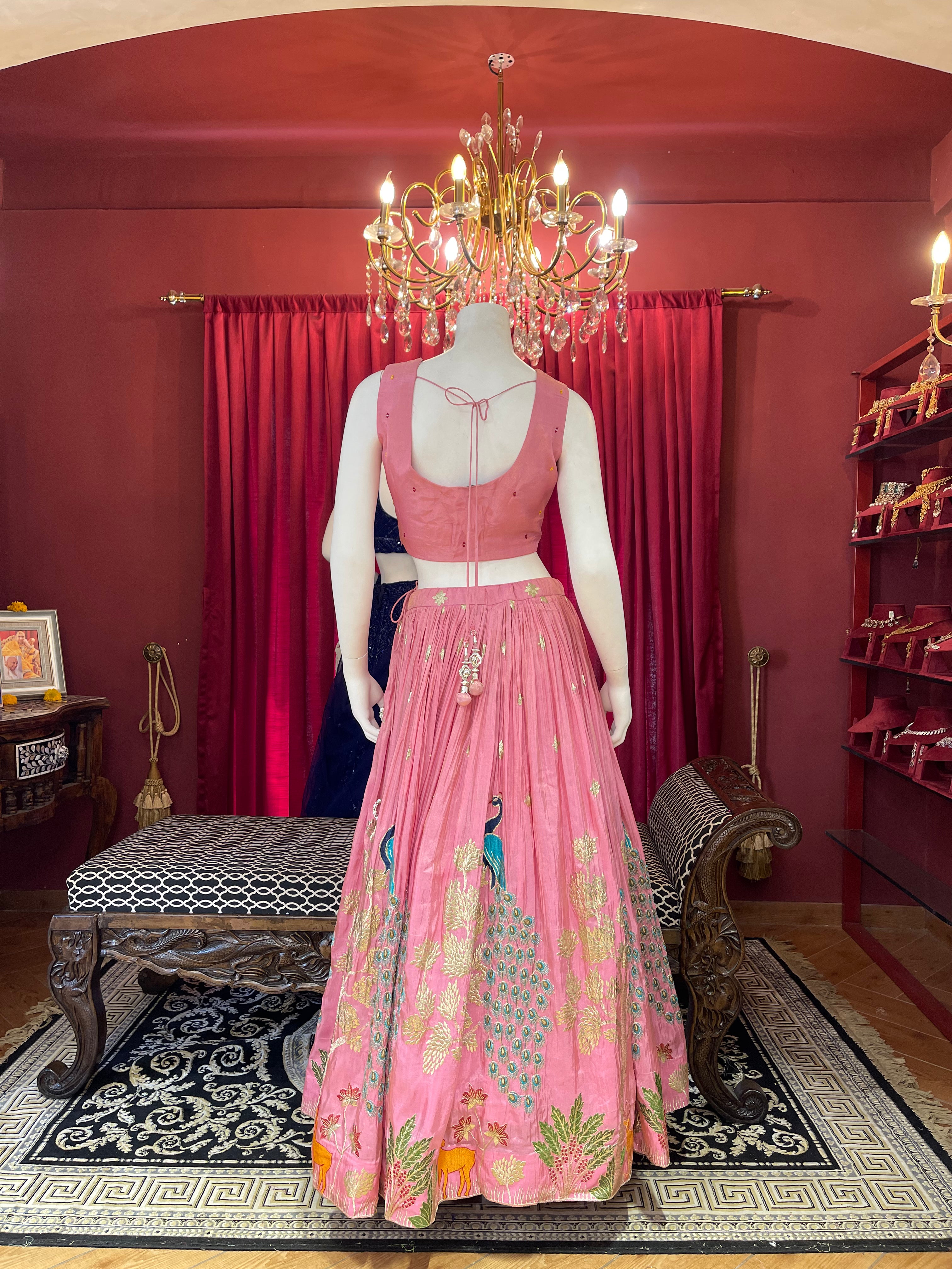 Pink Peacock Garden Lehenga X Devanshi