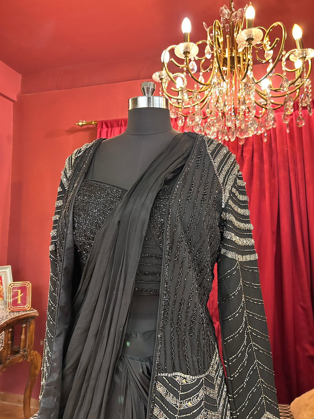 Midnight Drape with Statement Jacket