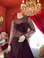Wine Full Sleeves Gown