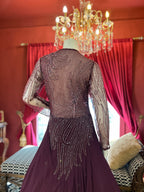 Wine Full Sleeves Gown