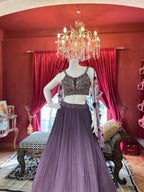 Plum Pleated Lehenga Set