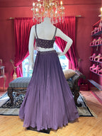Plum Pleated Lehenga Set