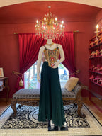 Green Mirror Work Plazzo Set