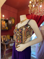 Purple Mirror Work Plazzo Set X Orepiya