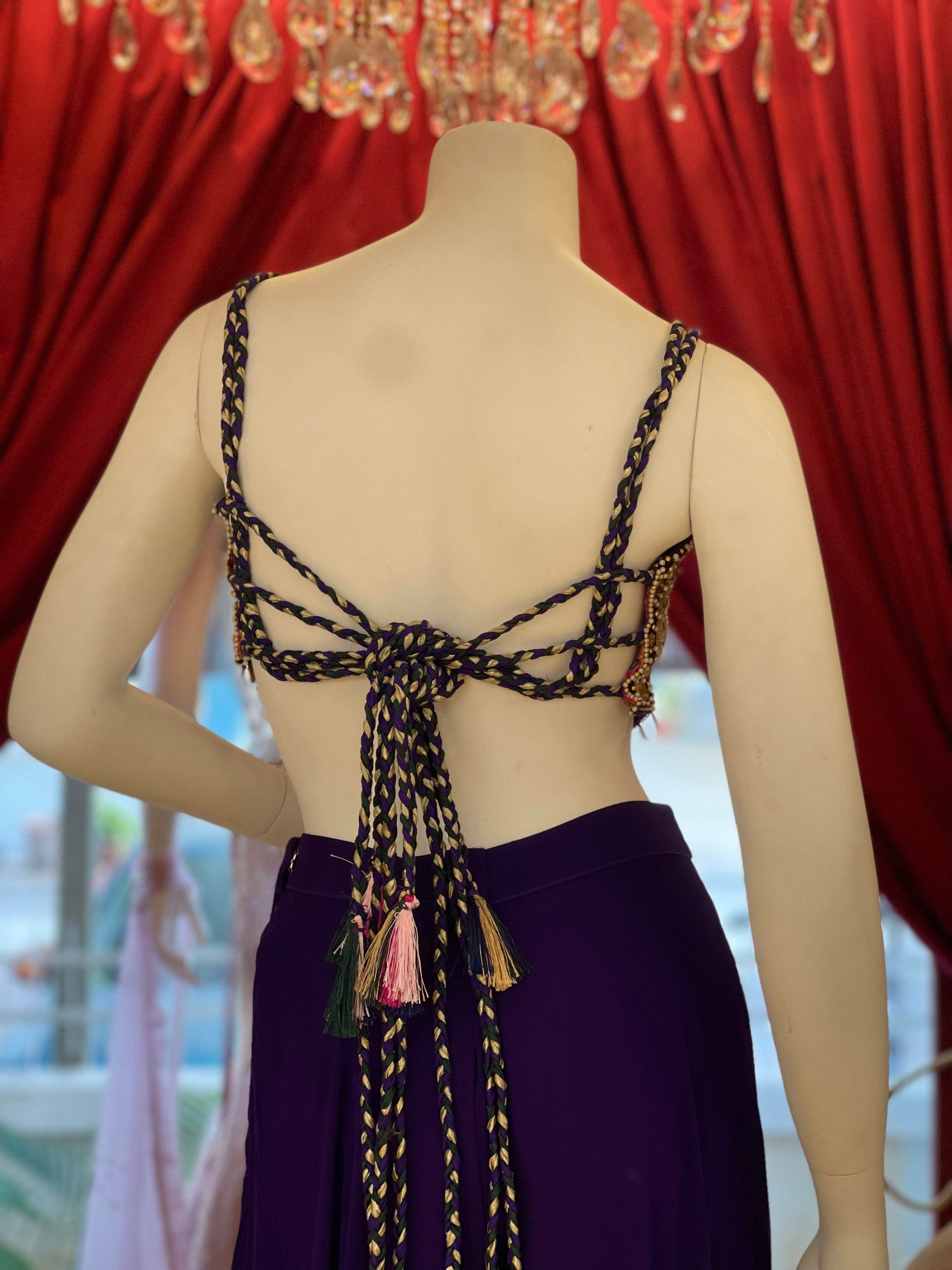 Purple Mirror Work Plazzo Set X Orepiya