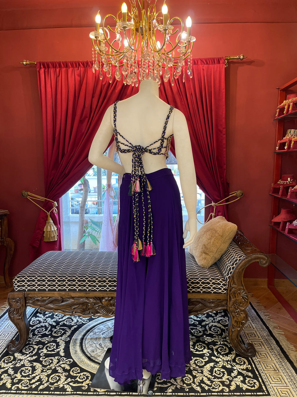 Purple Mirror Work Plazzo Set X Orepiya