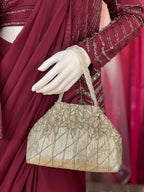 Wine Draped Saree with Jacket