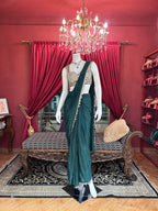 Emerald Drape Saree with Embellished Blouse X Devanshi