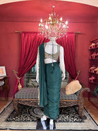 Emerald Drape Saree with Embellished Blouse X Devanshi