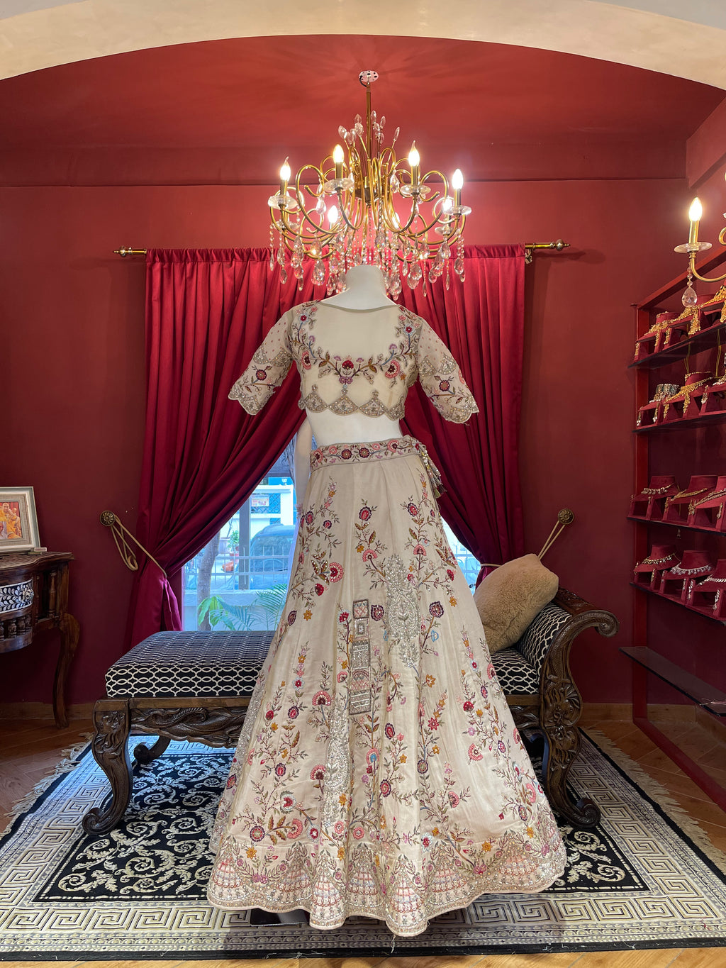 Pastel Floral Threadwork lehenga