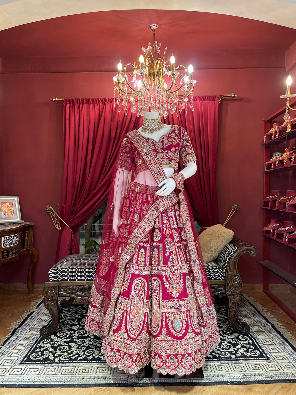 Rani Bridal Zardozi Work Lehenga