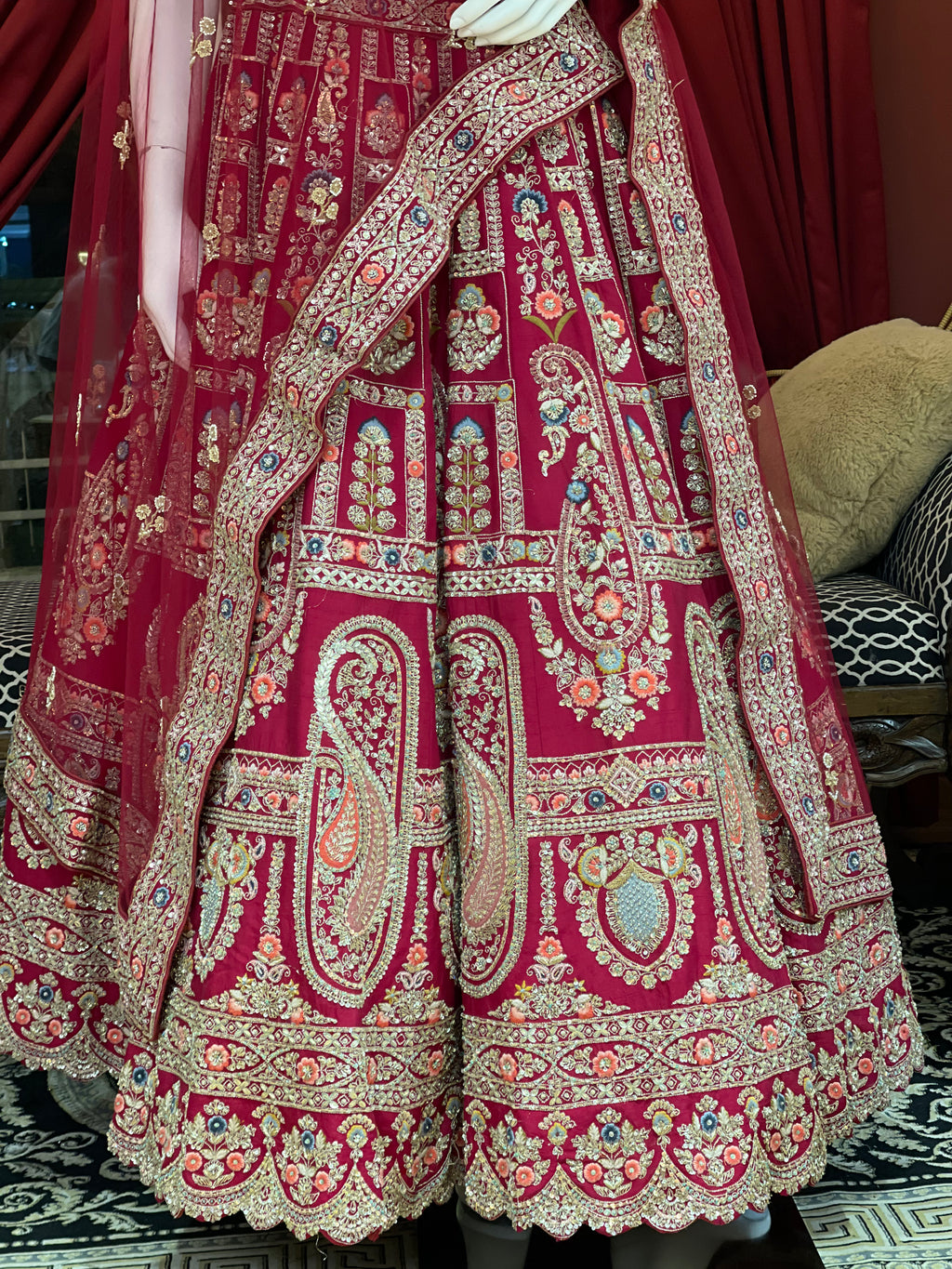 Rani Bridal Zardozi Work Lehenga