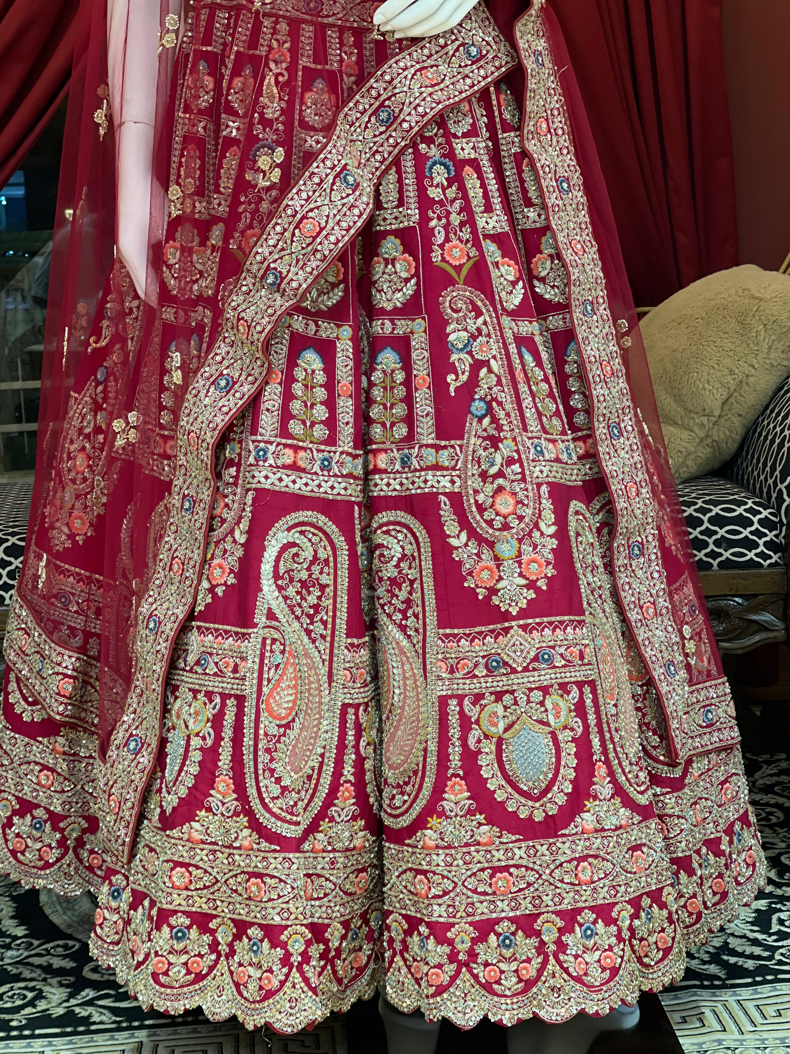 Rani Bridal Zardozi Work Lehenga