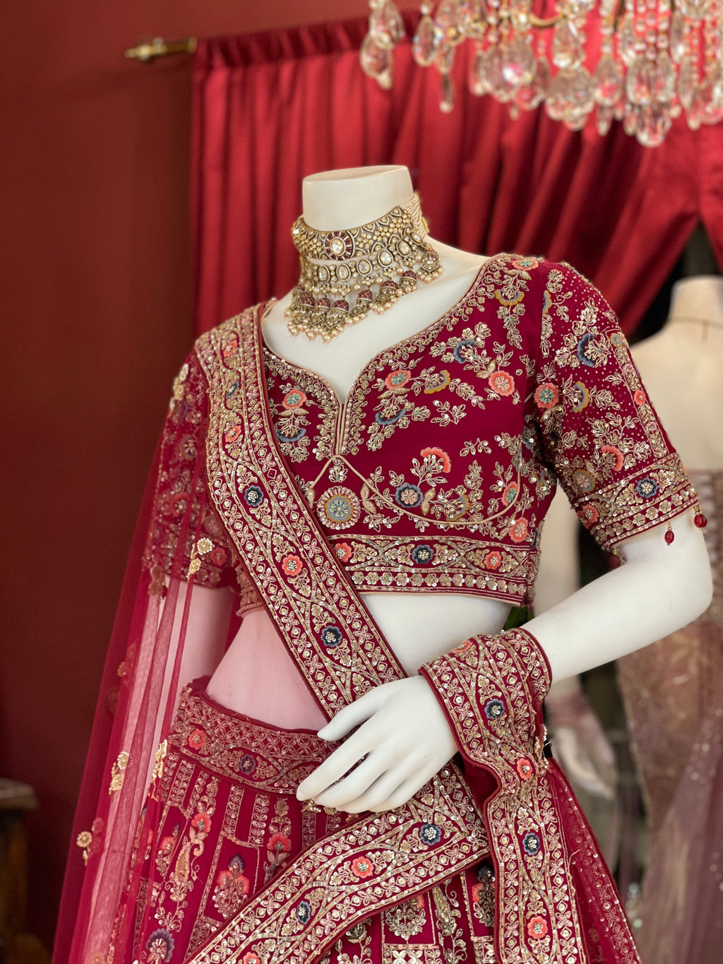 Rani Bridal Zardozi Work Lehenga