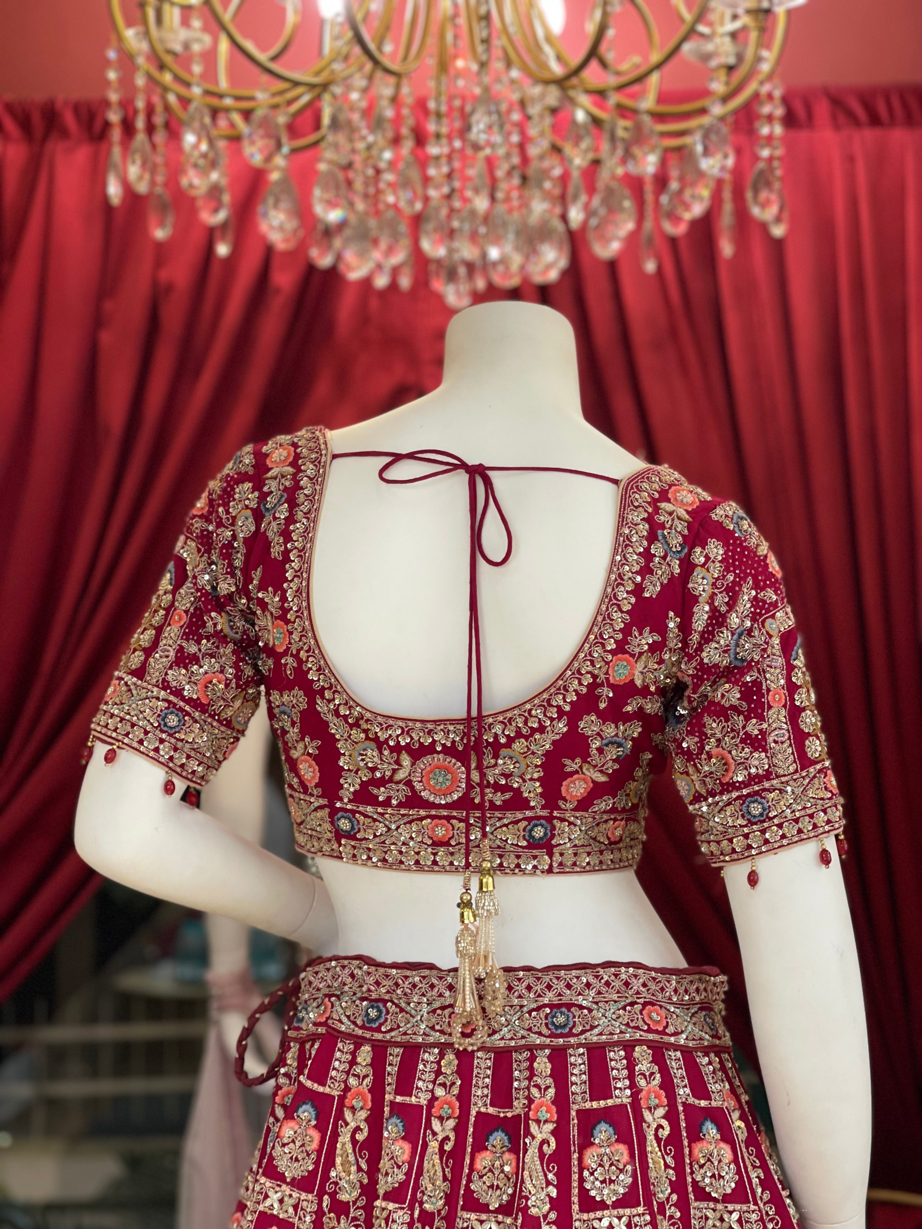 Rani Bridal Zardozi Work Lehenga