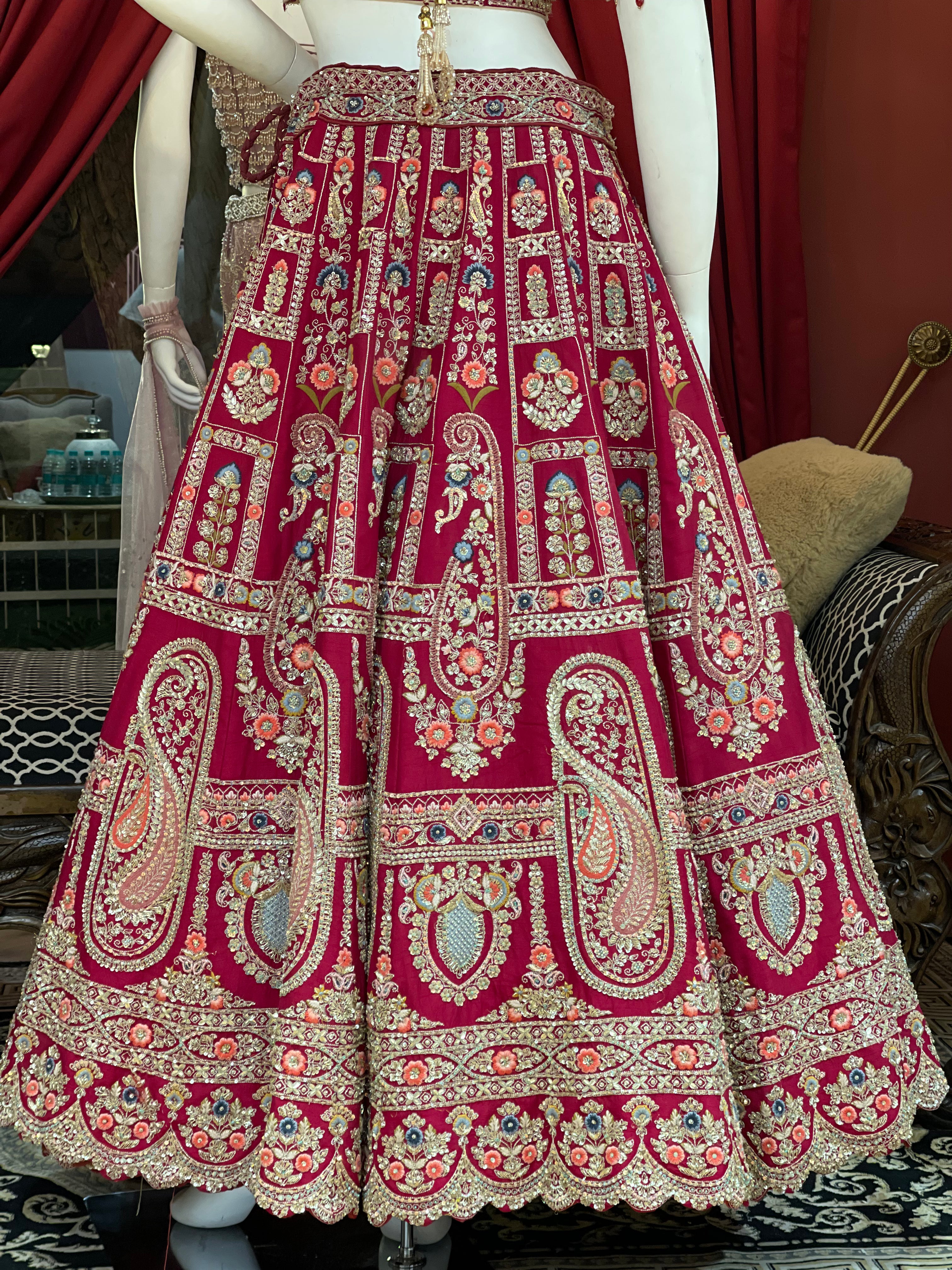 Rani Bridal Zardozi Work Lehenga