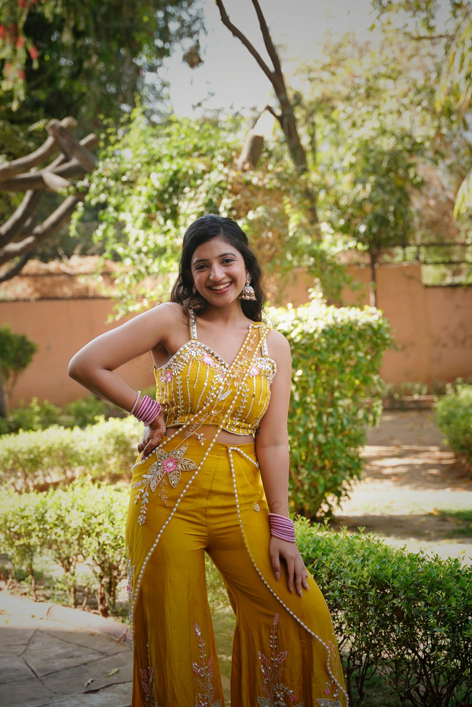 Yellow Work Palazzo Set