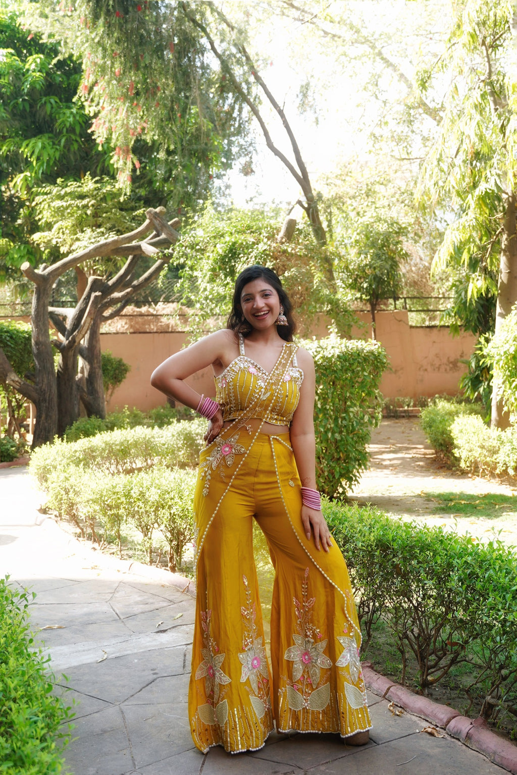 Yellow Work Palazzo Set