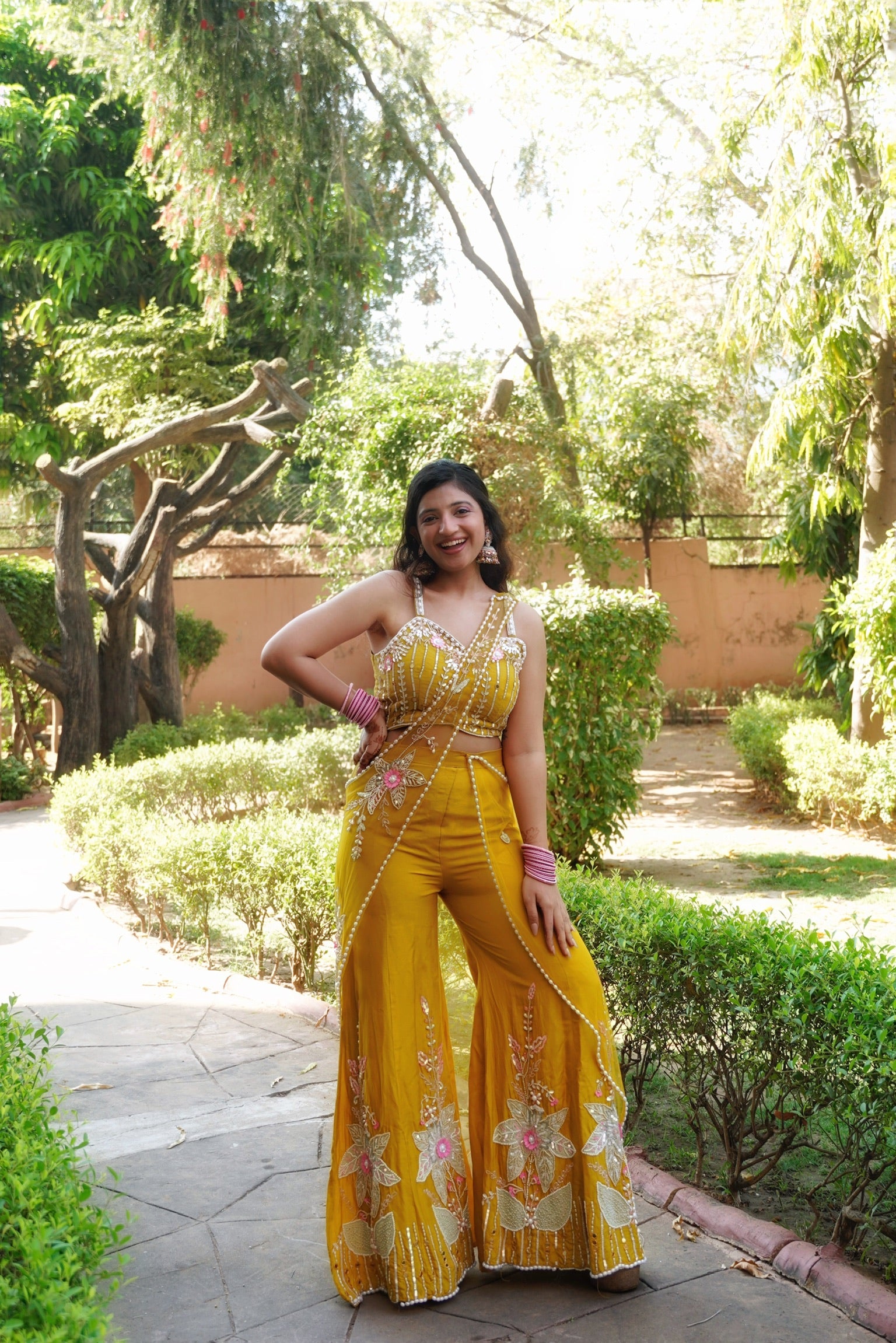 Yellow Work Palazzo Set