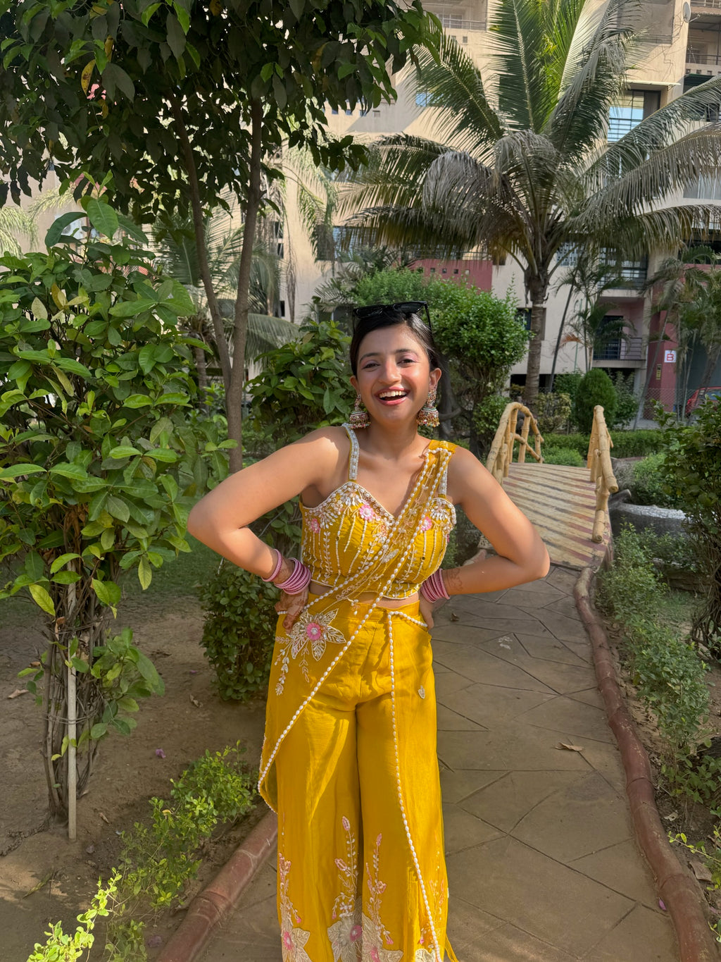 Yellow Work Palazzo Set