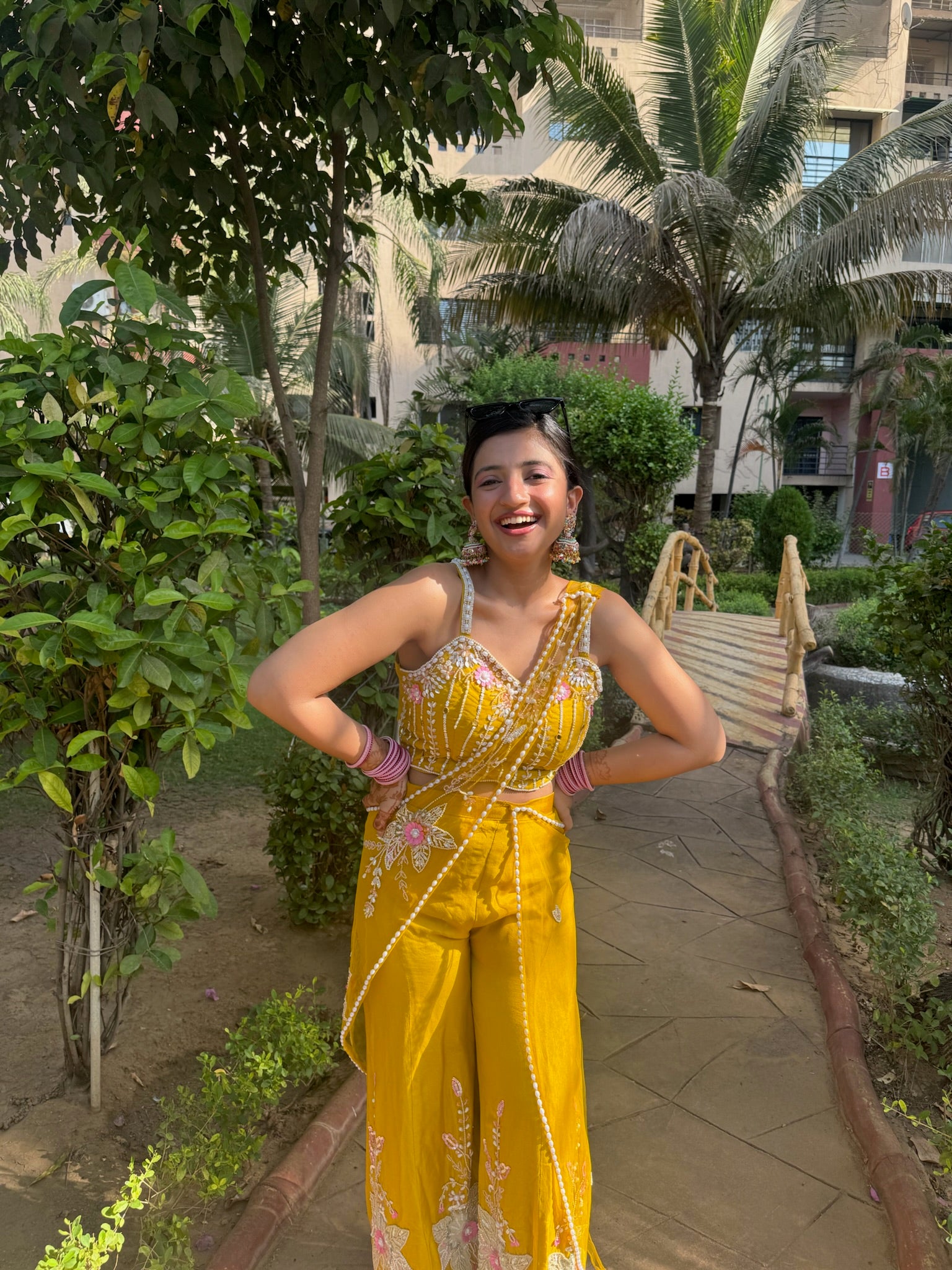 Yellow Work Palazzo Set