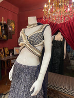 Blue Printed Shell Detail Lehenga