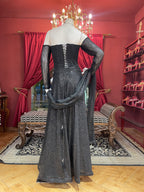 Black Sequin Fishcut Off-Sleeves Lehenga