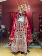 Red Bridal Velvet Floral