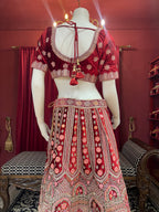 Red Bridal Velvet Floral