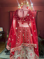 Red Bridal Velvet Floral