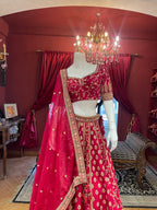 Red Sequin Floral Threadwork Bridal