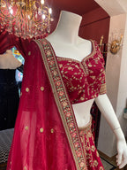 Red Sequin Floral Threadwork Bridal