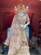 Peach Silk Floral Bridal